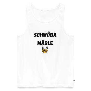 Schwoba Mädle Swabian - Débardeur bio Premium Homme - blanc - Devant - AI Model Male 178 light (178cm)