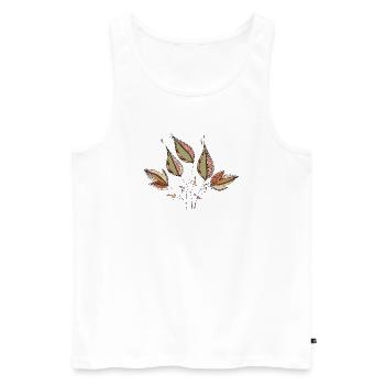 leaves - Men's Premium Organic Tank Top - white - Front - Michal (187cm)