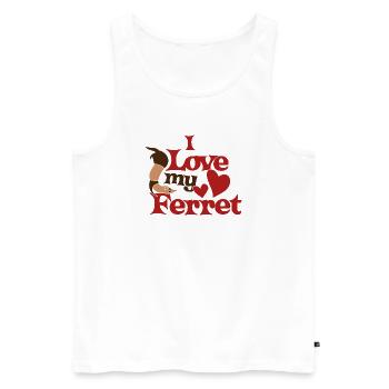 J’aime mon furet - Débardeur bio Premium Homme - blanc - Devant - AI Model Male 178 light (178cm)