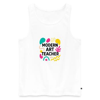 modern art - Men's Premium Organic Tank Top - white - Front - AI Model Male 178 light (178cm)
