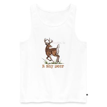 Capital is a shy deer! - Männer Premium Bio Tank Top - Weiß - Vorne - Michal (187cm)