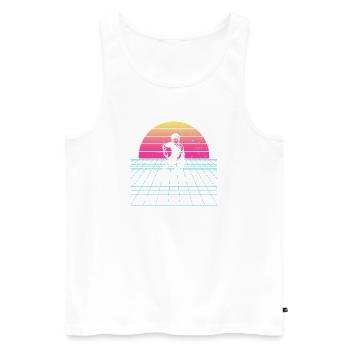 Compact floorball design for floorball - Men's Premium Organic Tank Top - white - Front - Michal (187cm)