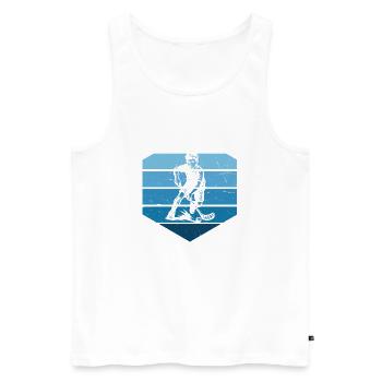 Message clair sur floorball - Débardeur bio Premium Homme - blanc - Devant - Michal (187cm)