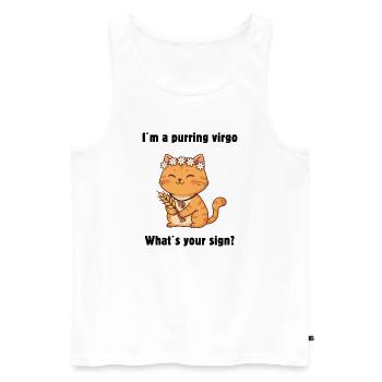 Zodiac sign Virgo Cat – Cute Virgo Cat - Men's Premium Organic Tank Top - white - Front - Michal (187cm)