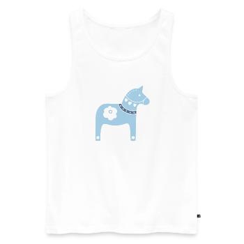 Dalapferd Schweden Weihnachten Tradition Holz Xmas - Männer Premium Bio Tank Top - Weiß - Vorne - AI Model Male 178 light (178cm)