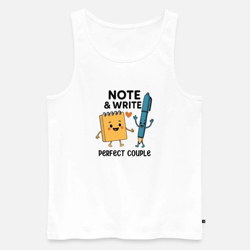 Note & Write Perfect Couple Fun Design - Männer Premium Bio Tank Top - Weiß
