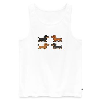 Niedliche Dackelhunde in Farbvarianten - Männer Premium Bio Tank Top - Weiß - Vorne - AI Model Male 178 light (178cm)
