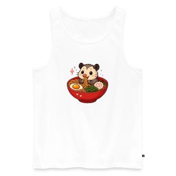 Opossum with noodles ramen kawaii opossum - Men's Premium Organic Tank Top - white - Front - Michal (187cm)