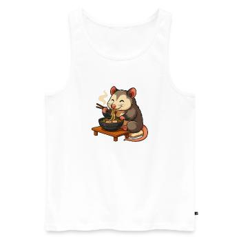 Opossum with noodles ramen kawaii opossum - Men's Premium Organic Tank Top - white - Front - Michal (187cm)