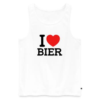 I love Bier (Farben änderbar) - Männer Premium Bio Tank Top - Weiß - Vorne - AI Model Male 178 light (178cm)