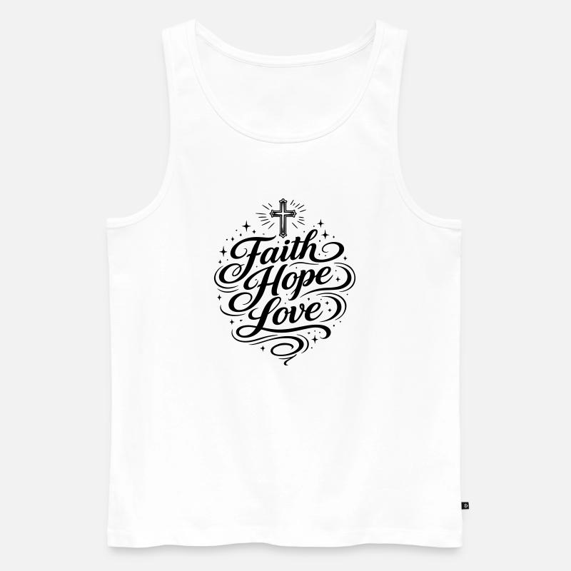Glaube Hoffnung Liebe Christlich - Männer Premium Bio Tank Top - Weiß