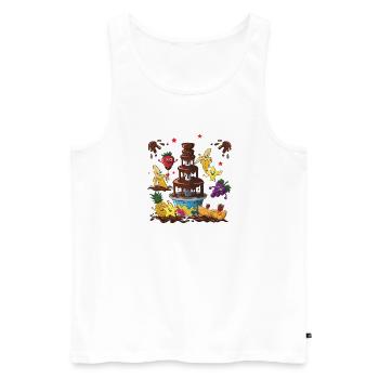 Chocolate Fountain Fruit Friends Design - Men's Premium Organic Tank Top - white - Front - Michal (187cm)