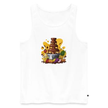 Chocolate Fountain Fruit Parade - Men's Premium Organic Tank Top - white - Front - Michal (187cm)