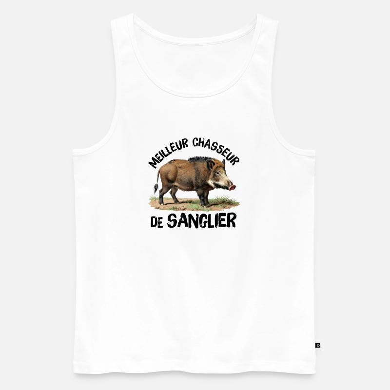 Bester Wildschweinjäger - Männer Premium Bio Tank Top - Weiß