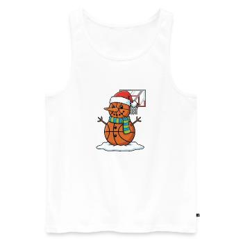 Basketball Snowman Xmas Graphic for Bball Fans Kid - Men's Premium Organic Tank Top - white - Front - AI Model Male 178 light (178cm)