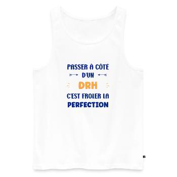 Einen HR-Direktor verpassen: Perfektion - Männer Premium Bio Tank Top - Weiß - Vorne - AI Model Male 178 light (178cm)