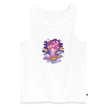 Bear balloon in cookie heaven - Men's Premium Organic Tank Top - white - Front - Michal (187cm)