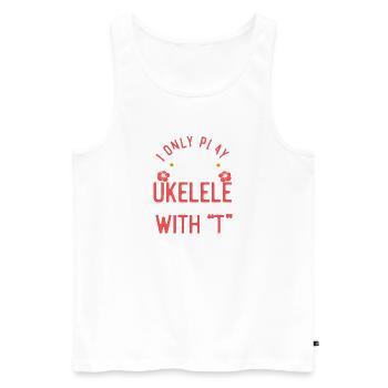 Ukulélé hawaïen que je ne joue que - Débardeur bio Premium Homme - blanc - Devant - Michal (187cm)