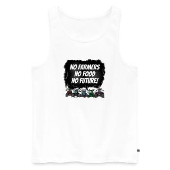 Boerenprotest_tshirt_EN - Débardeur bio Premium Homme - blanc - Devant - Michal (187cm)