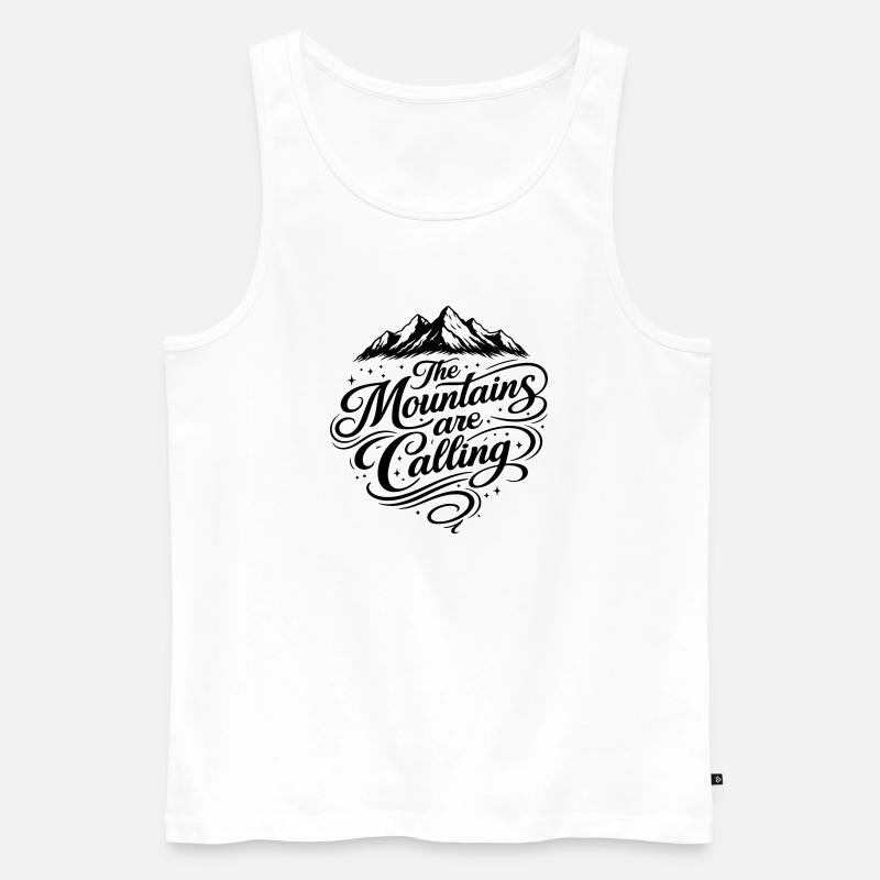 Die Berge Rufen Spruch - Männer Premium Bio Tank Top - Weiß