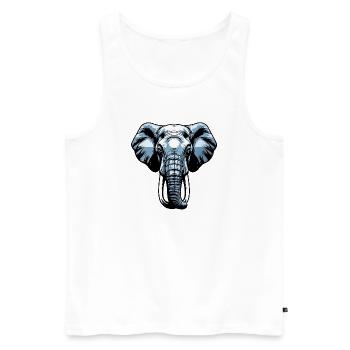 Blue Elephant Head Vector - Men's Premium Organic Tank Top - white - Front - AI Model Male 178 light (178cm)