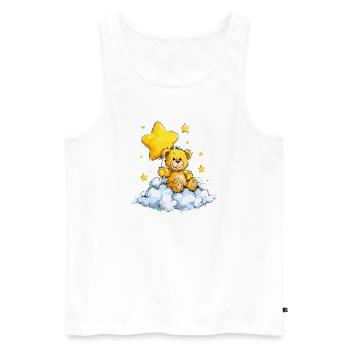 Star Bear on Cloud – Cuddle Dream - Men's Premium Organic Tank Top - white - Front - AI Model Male 178 light (178cm)