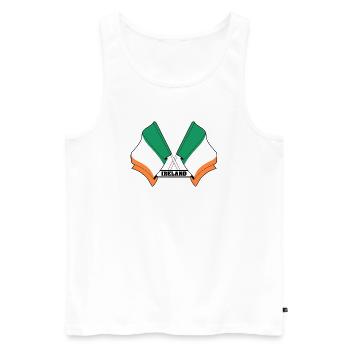 Ireland Flag Crossed - Men's Premium Organic Tank Top - white - Front - Michal (187cm)
