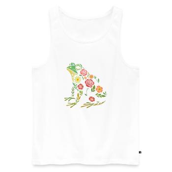 Frosch Blumen - Männer Premium Bio Tank Top - Weiß - Vorne - Michal (187cm)