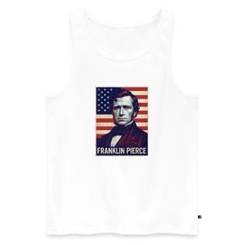 Franklin Pierce Vintage Poster - Männer Premium Bio Tank Top - Weiß - Vorne - AI Model Male 178 light (178cm)