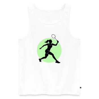 Badminton Spielerin Vorhand - Männer Premium Bio Tank Top - Weiß - Vorne - AI Model Male 178 light (178cm)