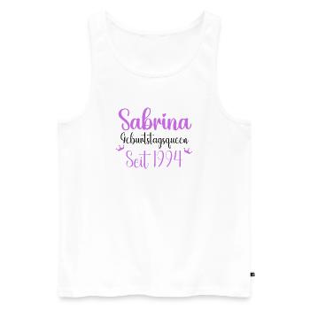 Sabrina Geburtstagsqueen Seit 1994 Geschenk - Männer Premium Bio Tank Top - Weiß - Vorne - AI Model Male 178 light (178cm)