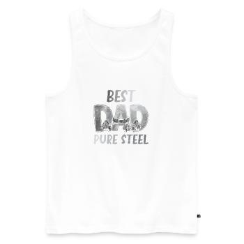 Best Dad Pure Steel - Männer Premium Bio Tank Top - Weiß - Vorne - AI Model Male 178 light (178cm)