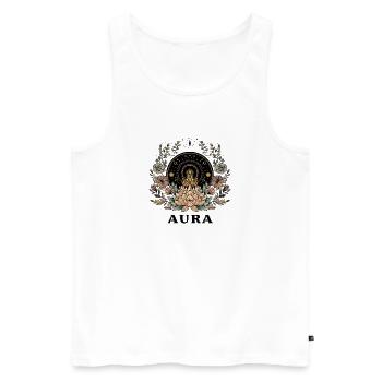 Aura Lotus Mandala - Männer Premium Bio Tank Top - Weiß - Vorne - Michal (187cm)