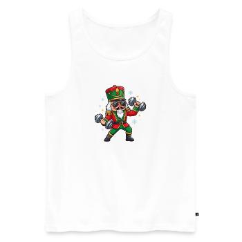 Christmas Nutcracker Weightlifting Funny Worko - Men's Premium Organic Tank Top - white - Front - Michal (187cm)