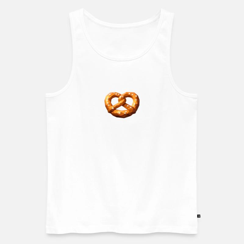 Low Poly Orange Polygonale Brezel - Männer Premium Bio Tank Top - Weiß