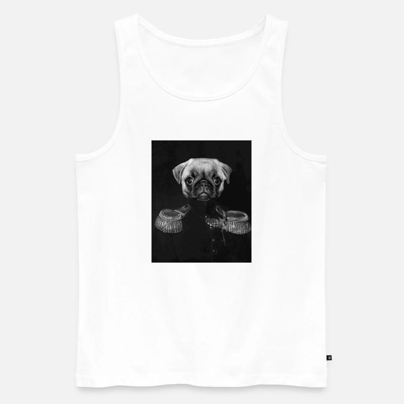 General Pug mit kaiserlichem Porträt - Männer Premium Bio Tank Top - Weiß