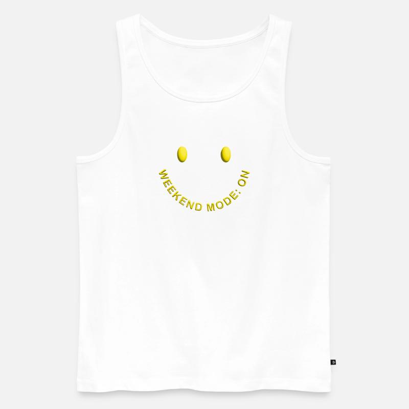 Weekend Mode ON Gute Laune Smile - Männer Premium Bio Tank Top - Weiß