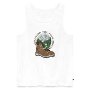 Minimalist Hiker  Design - Débardeur bio Premium Homme - blanc - Devant - Michal (187cm)