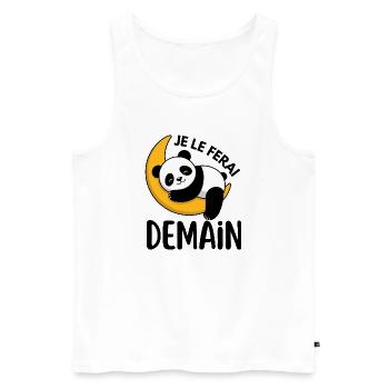Lustiges T-Shirt "Je Le Do" morgen – Lustig - Männer Premium Bio Tank Top - Weiß - Vorne - Michal (187cm)