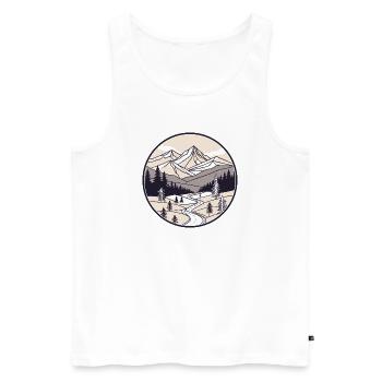 Berg- und Kiefernkreis - Männer Premium Bio Tank Top - Weiß - Vorne - AI Model Male 178 light (178cm)
