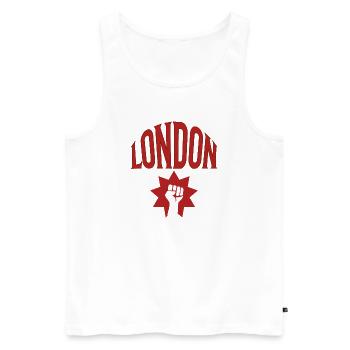 London - Men's Premium Organic Tank Top - white - Front - Michal (187cm)