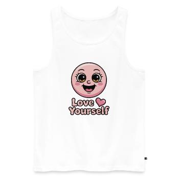 Love Yourself - Men's Premium Organic Tank Top - white - Front - AI Model Male 178 light (178cm)
