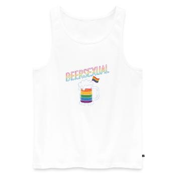 I'm Beersexual - Cool Beer Logo - Männer Premium Bio Tank Top - Weiß - Vorne - AI Model Male 178 light (178cm)