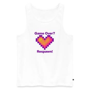 Game Over? Respawn mit Herz, Gamer Love Language - Männer Premium Bio Tank Top - Weiß - Vorne - AI Model Male 178 light (178cm)