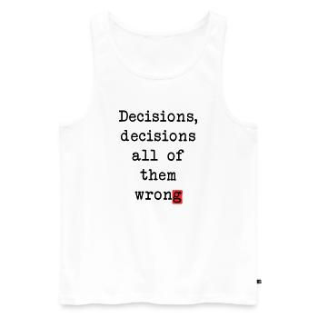 Wrong Decisions Club - Men's Premium Organic Tank Top - white - Front - AI Model Male 178 light (178cm)