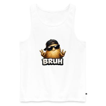 Scald potato with sunglasses - Men's Premium Organic Tank Top - white - Front - Michal (187cm)