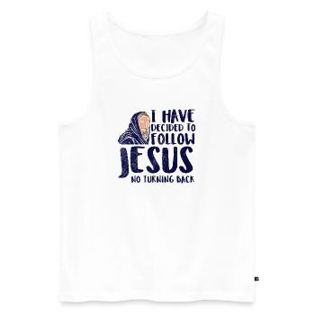 J’ai décidé de suivre l’art de la foi chrétienne de Jésus - Débardeur bio Premium Homme - blanc - Devant - AI Model Male 178 light (178cm)