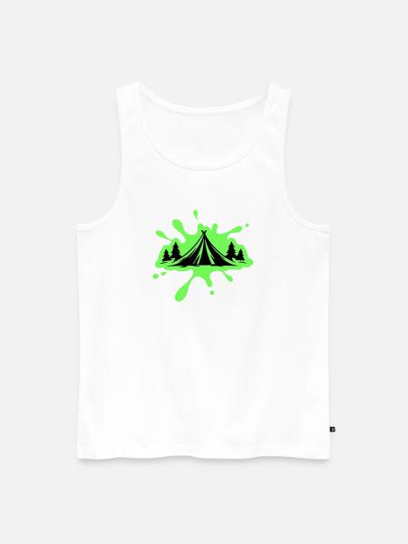 Camping Tent Nature Blobs - Men's Premium Organic Tank Top - white