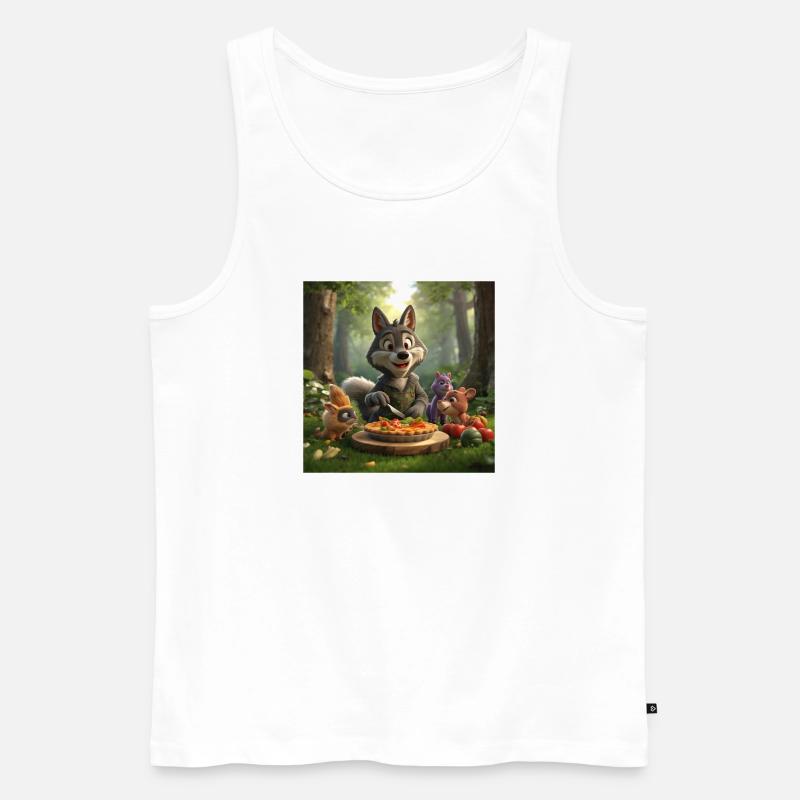 Wolf, grauer Wolf, Plüschwolf - Männer Premium Bio Tank Top - Weiß