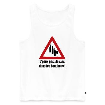 I CAN'T, I'M IN TRAFFIC! (wine) - Men's Premium Organic Tank Top - white - Front - AI Model Male 178 light (178cm)